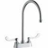 Elkay LK406GN08T4 4" Centerset With Exposed Deck Faucet With 8" Gooseneck Spout 4" Wristblade Handles Chrome -AF SUPPLY Sales Store LK406GN08T4