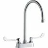 Elkay LK406GN08T6 4" Centerset With Exposed Deck Faucet With 8" Gooseneck Spout 6" Wristblade Handles Chrome -AF SUPPLY Sales Store LK406GN08T6