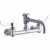 Elkay LK940VS07T4H Service/Utility 8" Centerset Wall Mount Faucet With 7" Vented Spout 4" Wristblade Handles 1/2in Offset Inlets