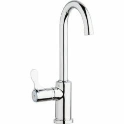 Elkay LKD208513LC Single Hole 12-1/2" Deck Mount Faucet With Gooseneck Spout Lever Handle On Left Side Chrome