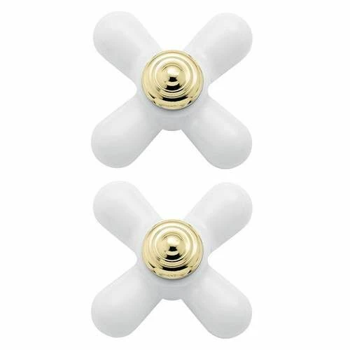 Moen 97435 Monticello Bathroom Faucet Handle Porcelain/Polished Brass 3 Moen 97435 Monticello Bathroom Faucet Handle Porcelain/Polished Brass