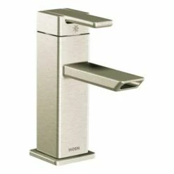 Moen S6700BN 90 Degree Single Hole Bathroom Faucet In Brushed Nickel