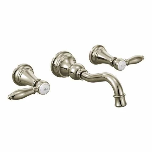 Moen TS42106NL Weymouth Wall Mount Bathroom Faucet In Nickel 3 Moen TS42106NL Weymouth Wall Mount Bathroom Faucet In Nickel