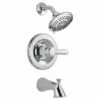 Delta T14438 Lahara Monitor 14 Series 1.75 GPM Tub And Shower Trim In Chrome With Multi Function Shower Head (Rough-In Valve Sold Separately) -AF SUPPLY Sales Store T14438