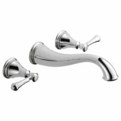Delta T3597LF-WL Cassidy Two Handle Wall Mount Bathroom Faucet Trim In Chrome