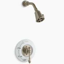 Kohler T6809-4D-BV IV Georges Brass Rite-Temp Pressure-balancing Shower Faucet Trim With Lever Handle, Valve Not Included In Vibrant Brushed Bronze