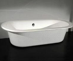 Lacava TUB01-001 Open Space Under-counter Or Self-rimming Soaking Bathtub Made Of Lucite Acrylic, With An Overflow, Unfinished Exterior,net Weight 66lbs, Water Capacity 83 Gal. Drain Is Not Included. 67"W, 31 1/2"D, 21 5/8"H. In White