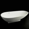 Lacava TUB04-001M Ovale Free-standing Soaking Bathtub Made Of White Solid Surface With An Overflow And Polished Chrome Drain, Net Weight 232lbs. Water Capacity 87 Gal.W: 70 7/8D: 32 1/4 H: 20 1/4 In Matte White -AF SUPPLY Sales Store TUB04 001M