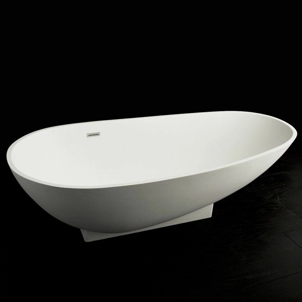 Lacava TUB04-001M Ovale Free-standing Soaking Bathtub Made Of White Solid Surface With An Overflow And Polished Chrome Drain, Net Weight 232lbs. Water Capacity 87 Gal.W: 70 7/8D: 32 1/4 H: 20 1/4 In Matte White 3 Lacava TUB04-001M Ovale Free-standing Soaking Bathtub Made Of White Solid Surface With An Overflow And Polished Chrome Drain, Net Weight 232lbs. Water Capacity 87 Gal.W: 70 7/8D: 32 1/4 H: 20 1/4 In Matte White