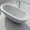 Lacava TUB09-001M ARMOSA Free-standing Soaking Bathtub Made Of White Solid Surface With An Overflow Andndrain, Net Weight 364 Lbs, Water Capacity 73 Gal.W: 70 7/8 D: 31 1/2 H: 23 5/8 In Matte White -AF SUPPLY Sales Store TUB09 001M