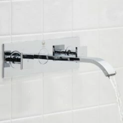 Vigo Industries VG05002CH Titus Chrome Finish Dual Lever Wall Mount Faucet