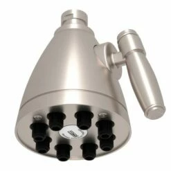 Rohl WI0121STN Spa Shower 3 1/2" Michael Berman Adjustable 8 Jet Showerhead In Satin Nickel