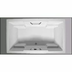 Americh QU7242PA2-WH 7242 Quantum Platinum Rectangular Tub With Center Drain With Airbath System Ii In White