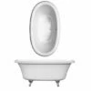 Aquatic AI10AIR7240-WH AI10AIR7240-AL Serenity Two Person Freestanding Claw Foot Acrylic Air Bath Tub In Almond With Center Front Drain -AF SUPPLY Sales Store aquai10air7240