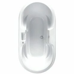 Aquatic AI16AIR7036HS-WH AI16AIR7036HS-AL Serenity Slip Resistant Oval Acrylic Hotsoaking Bath Tub In Almond With Center Front Drain