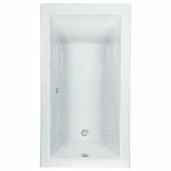 Aquatic AI19AIR6636-WH AI19AIR6636-AL Serenity Studio 19 Slip Resistant 71 Jet Rectangular Acrylic Air Bath Tub In Almond With Universal Drain
