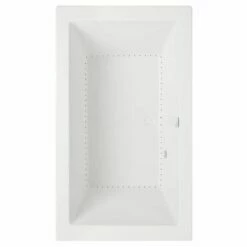 Aquatic AI21AIR7242C-WH AI21AIR7242C-AL Serenity Studio Slip Resistant Acrylic Air Bath Tub In Almond With Center Front Drain