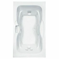 Aquatic AI26LUX7242 -AL Estate Slip Resistant 8 Jet Rectangular Acrylic Whirlpool Bath Tub In Almond With Center Front Drain