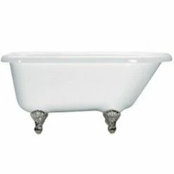 Aquatic AIY5417TO-WH Serenity Freestanding Claw Foot Roll-Top Acrylic Soaking Bath Tub In White With End Drain