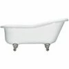 Aquatic AIY6617TO-WH Serenity Slipper Style Freestanding Acrylic Soaking Bath Tub In White With End Drain