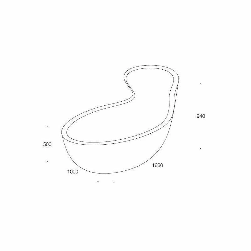Rapsel ARN1 018 Designer Freestanding Bathtub In White Titanic Resin. Overflow And European Pop-up Drain Included. 6 Rapsel ARN1 018 Designer Freestanding Bathtub In White Titanic Resin. Overflow And European Pop-up Drain Included. - Image 4