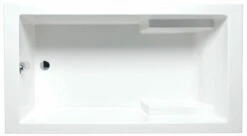 Americh NA6632BA2-WH Nadia 66 Inch X 32 Inch Rectangular End Drain Builder Series And Airbath II Combo Bathtub With Integral Arm Rests, White