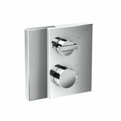 Axor 46751001 Edge Thermostatic Trim With Volume Control - Diamond Cut In Chrome