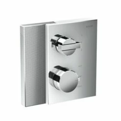 Axor 46761001 Edge Thermostatic Trim With Volume Control And Diverter - Diamond Cut In Chrome