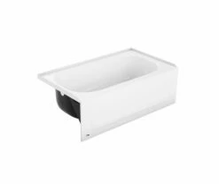 Bootz 011-3378-00 Honolulu 46.5" X 27" Porcelain Enamel Alcove Right Hand Drain Bathtub In White