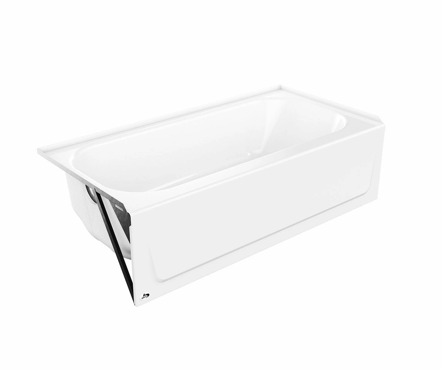 Bootz 011-3445-00 MauiCast 60" L X 30" W X 16.62" W Porcelain Enamel Alcove Left-Hand Drain Bathtub In White 3 Bootz 011-3445-00 MauiCast 60" L X 30" W X 16.62" W Porcelain Enamel Alcove Left-Hand Drain Bathtub In White