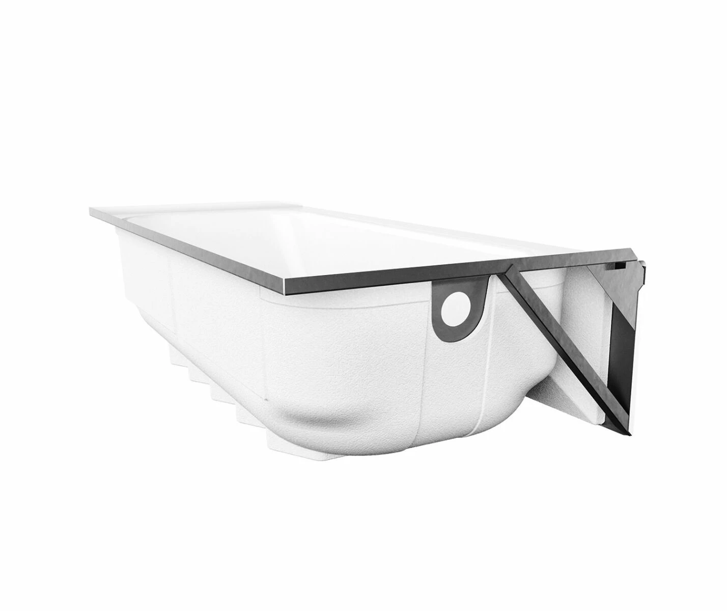 Bootz 011-3445-00 MauiCast 60" L X 30" W X 16.62" W Porcelain Enamel Alcove Left-Hand Drain Bathtub In White 6 Bootz 011-3445-00 MauiCast 60" L X 30" W X 16.62" W Porcelain Enamel Alcove Left-Hand Drain Bathtub In White - Image 4