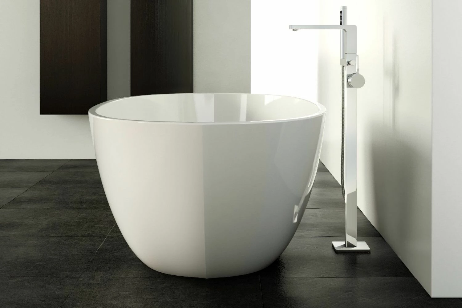 WetStyle BBE01-R-PC-COP-MA BE Collection 66"L X 34"W X 22"H Right-Side Freestanding Soaking Bathtub In Matte White 5 WetStyle BBE01-R-PC-COP-MA BE Collection 66"L X 34"W X 22"H Right-Side Freestanding Soaking Bathtub In Matte White - Image 3