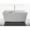 Wetstyle BC0802-W-BN-MA Cube 60" L X 30" W X 24.5" H Freestanding Bathtub With Brushed Nickel Drain And Overflow & Wetmar Bio White Feet In White Matte 1 Wetstyle BC0802-W-BN-MA Cube 60" L X 30" W X 24.5" H Freestanding Bathtub With Brushed Nickel Drain And Overflow & Wetmar Bio White Feet In White Matte -AF SUPPLY Sales Store bc0802wbnma