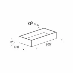 Rapsel BRAL 027 Lavatory Wall Mounted Faucet 31" X 16" In Black Granite