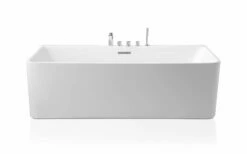 Blu Bathworks BT2022.15 Acrylic 60.25"L X 27.50"W X 23.50"H Freestanding Bathtub In White Gloss