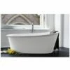Wetstyle BTP01-R-SB-DA Tulip Bath Tub 64" L X 34" W X 25" H Freestanding Built In Satin Brass Overflow & Drain In White Dual 2 Wetstyle BTP01-R-SB-DA Tulip Bath Tub 64" L X 34" W X 25" H Freestanding Built In Satin Brass Overflow & Drain In White Dual -AF SUPPLY Sales Store btp01rsbda