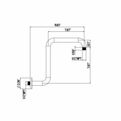 Nikles C08N.300X200.05N/US Shower Arm XL 11.8" X 7.8" In Polished Chrome -AF SUPPLY Sales Store c08n300x20005nus 1