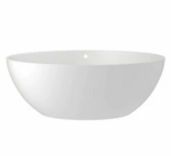 Victoria & Albert CORM-N-SM-OF Corvara 59" Freestanding Bathtub With Overflow In Matte White By Rohl