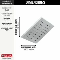 Delta 52159-PR 1.75 GPM Single-Setting Metal Raincan Shower Head In Lumicoat Chrome -AF SUPPLY Sales Store del52159pr 4