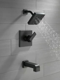 Delta T14467-BL-PP Monitor® 1.75 GPM H2Okinetic® Tub & Shower Trim In Matte Black -AF SUPPLY Sales Store delt14467blpp 2