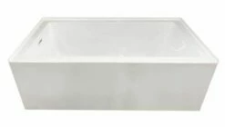 Emory And Bond EB408608 Essex Three Wall Alcove Bath Tub 60"L X 32"W X 22"H, Acrylic, Glossy, Rectangular, Left Hand Drain, 55 Gallons
