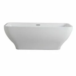 Emory And Bond EB41167 Mercer Free Standing Bath Tub 67"L X 28"W X 24"H, Acrylic, Glossy, Curved Oval, Center Drain, 71 Gallons