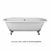 Emory & Bond EB70160WH Universal Cast Iron 61" Double Roll Top Claw Foot Tub With White Feet