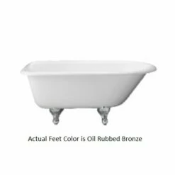 Emory & Bond EB70360RB Cast Iron Roll Top Soaking Claw Foot Tub With Oil Rubbed Bronze Feet