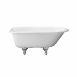 Emory & Bond EB70360PC Cast Iron Roll Top Soaking Claw Foot Tub With Chrome Feet