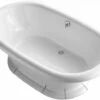 KOHLER K-700-0 Vintage Collection 72" L X 42" W X 24" H Free Standing Bath Tub For Two-Person Bathing With Center Drain In White -AF SUPPLY Sales Store k700w