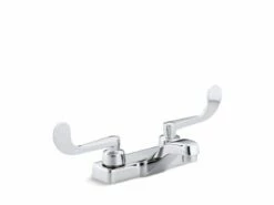Kohler 7404-5N-CP Triton 0.5 GPF Centerset Commercial Bathroom Sink Faucet With Wristblade Lever Handles, Drain Not Included In Polished Chrome