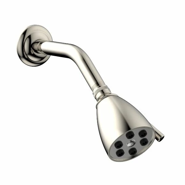 Phylrich K803/014 2 1/2" Wall Mount Single-Function Round Smooth Showerhead With 8" Shower Arm In Polished Nickel 4 Phylrich K803/014 2 1/2" Wall Mount Single-Function Round Smooth Showerhead With 8" Shower Arm In Polished Nickel - Image 2
