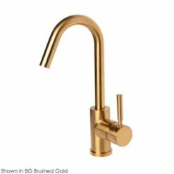 Lacava 1580.1-BG Deck-Mount Single-Hole Faucet With A Goose-Neck Swiveling Spout In Brushed Gold