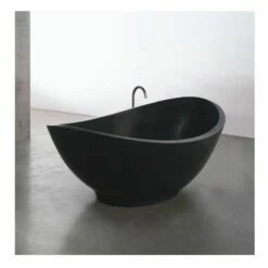 Rapsel LAMI 027 Lavasca Mini 71" L X 36" W X 28" H Freestanding Bathtub In Matte Black